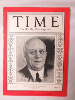  1936 Time Magazine Martin W. Clement ( railroad )