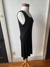 Ann Taylor Women’s Large Rayon Black Knit Sleeveless Tank Sheath Dress Classic