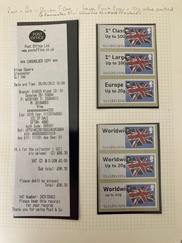 POST GO FLAG NDC WINCOR COLLECTOR SET 6 GLOUCESTER LARGE FONT ERRORS/NO WEIGHT