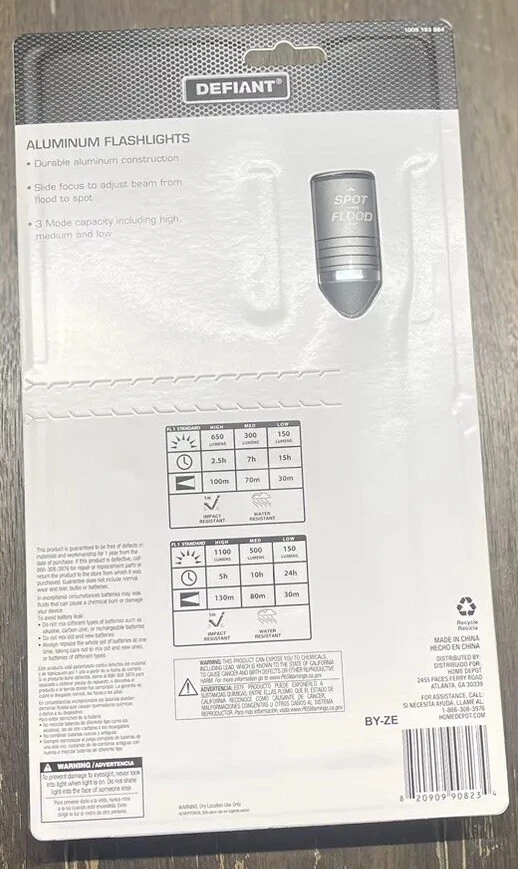 Linterna LED de aluminio de 1100 y 650 lúmenes deslizable para enfocar (paquete de 2) Foto 2 de 4