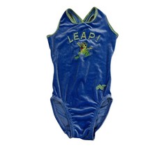 Girls Blue And Green gymnastic dance leotard Alpha Factor Girls XS Frog Leo