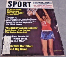 Revista deportiva Wilt Chamberlain Philly 76ers 1967 cubierta ¡buen estado Notre Dame!