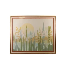 Floral Abstract Lily's Serigraph Print Signed Lundquist A/P Framed 44"H x 53"W