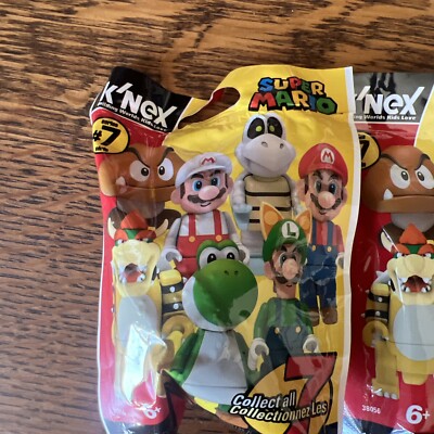 K'NEX SUPER MARIO SERIES 7 BLIND BAG SET OF 3 BOWSER YOSHI GOOMBA