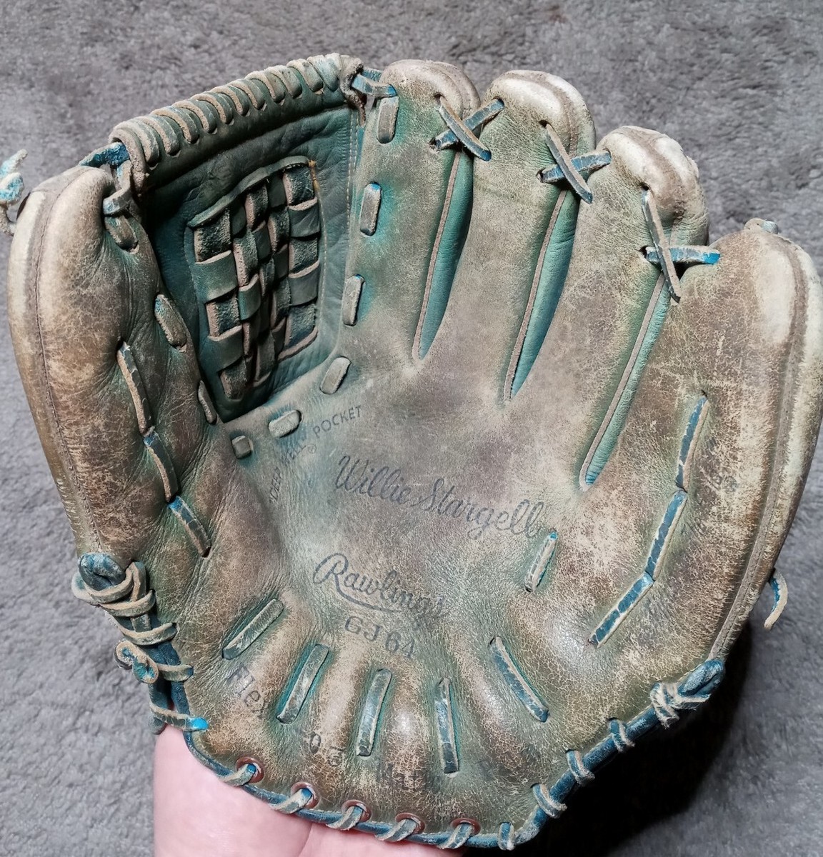Vintage 1960s HOF Willie Stargell Rawlings GJ64 Green/Blue Vintage 1960s HOF Willie Stargell Rawlings GJ64 Green/Blue