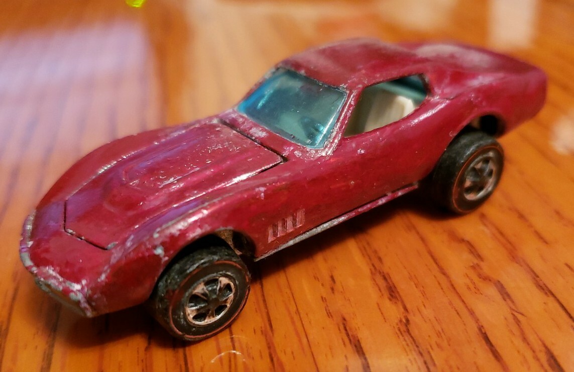 ミニカー Hot Wheels custom corvette 1967 HongKong Mattel Hot Wheels Red Line 1967 Custom Corvette Hong Kong Metallic