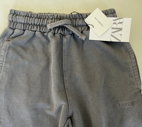 ZARA Gray Jogger Sweatpants 300GSM Garment Dyed Size 10 NWT Unisex - Picture 2 of 4