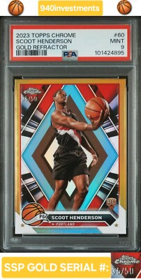 2023 TOPPS CHROME GOLD REFRACTOR SERIAL #: 35/50  SCOOT HENDERSON #60 RC PSA 9🏀