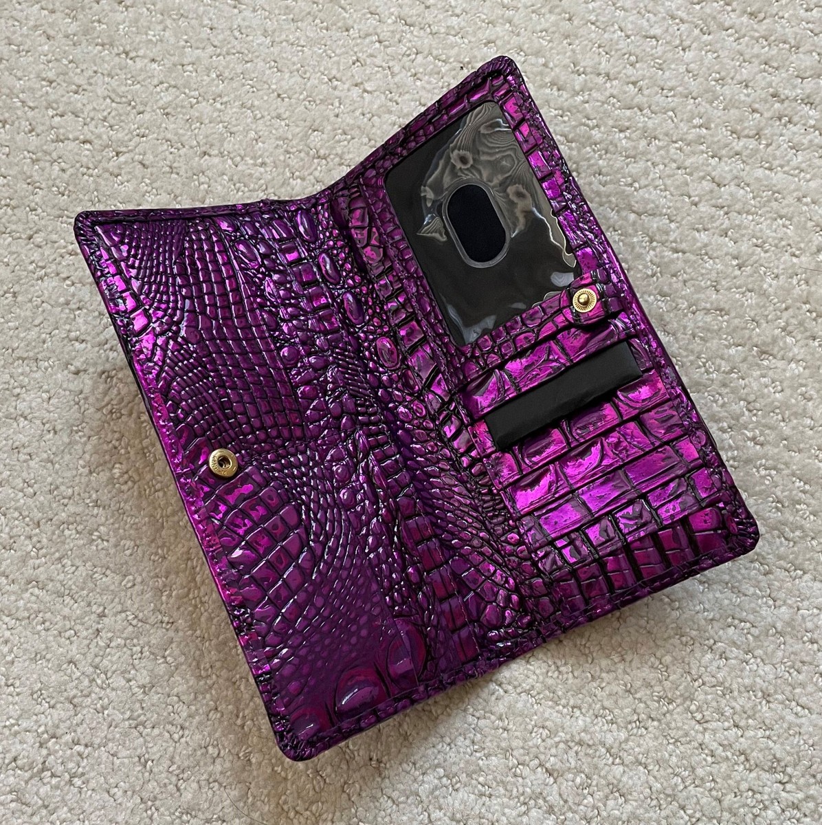 Brahmin Melbourne ADY Slim Bifold Lthr Wallet Clutch PURPLE POTION