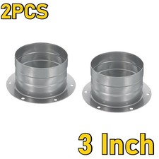 2pcs 3 Inch Duct Connector Flange Metal Straight Pipe Exhaust Hose Flange
