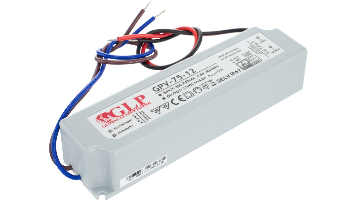 5901885208237 Zasilacz LED hermetyczny GLP 12V 72W IP67 GPV-75-12 GLP Global Lea