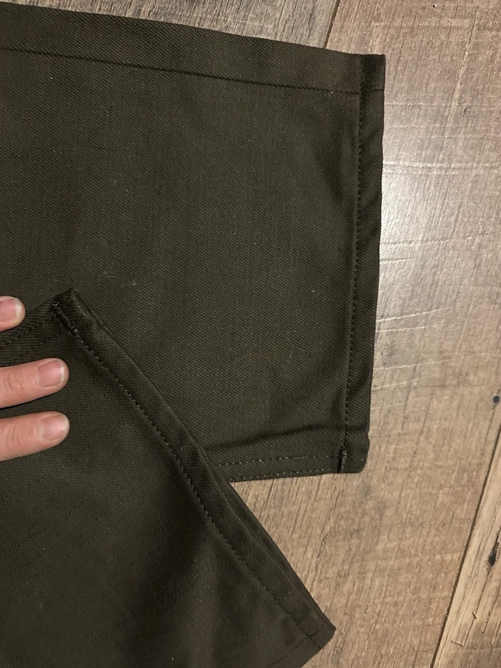 Jeans de mezclilla con ribete verde militar hechos en California Gustin #567 talla 36 Foto 4 de 4