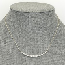 Retired Silpada Sterling Silver ALIVE CZ Curved Bar Necklace N2969 16-18 Inches