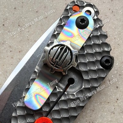 1Pc 925 Silver+Titanium Pocket Clip for Strider SNG Knife