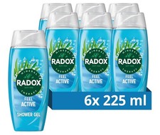 Radox Mineral Therapy Feel Active Shower Gel Body Wash 6 x 225 ml 5.92 per litre