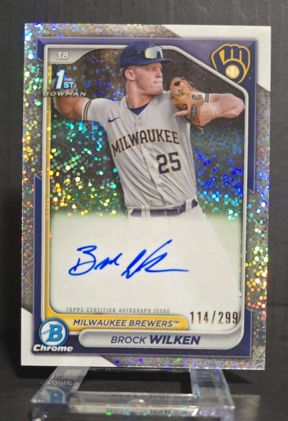 2024 Bowman - Chrome Autographs Brock Wilken #CPA-BW Speckle Refractor 114/299