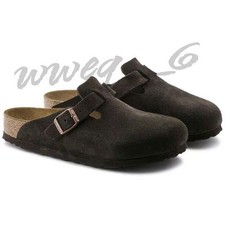 Birkenstock Boston Soft Footbed Suede Leather Clogs Mocha Shoes Size EU37-45