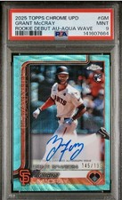  Grant McCray RC Auto Aqua Wave  #/199 San Francisco Giants pop 1 highest pop🔥
