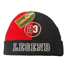 23  Beanie Hat by Lion Dynasty The Legend “23” Black Red One Size Fits All NWT