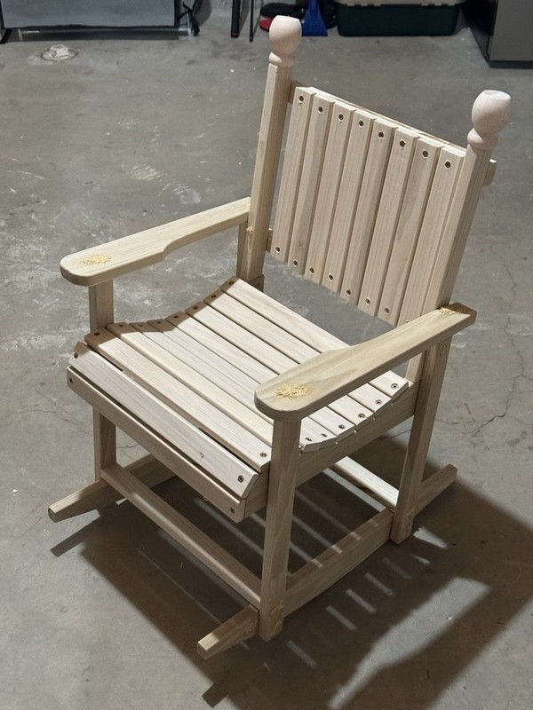 Light Wood Rocking Chair, Beige Solid, Adult Indoor Wood Frame Chair