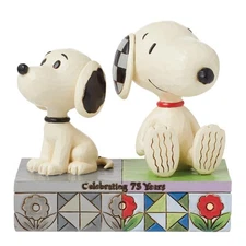 Jim Shore Peanuts 1950s Snoopy & Todays Snoopy Figurine 6016274
