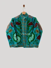 Embroidered Coat Festival  Suzani Textile Jacket Boho Chic Bohemian Authentic