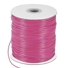 175 Yards 1.5mm Waxed Polyester Cord with Spool for Jewelry Making, Dark Pink