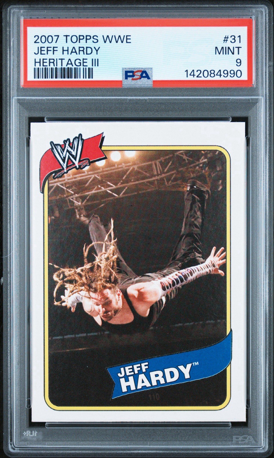 2007 TOPPS WWE HERITAGE III #31 JEFF HARDY POP 1 PSA 9