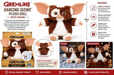NECA Gremlins tanzender Gizmo Plüsch 11 Zoll singendes musikalisches bewegliches Spielzeug Sammlerstück