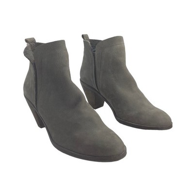 Lucky Brand Jana Suede Leather Booties Boots Women 8.5 Brown 2.5'' Heeled Slip On