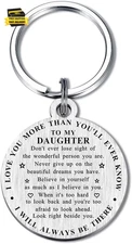 To My Daughter Gifts from Mom Dad - Keychain for Daughter Graduation Birthday Ch