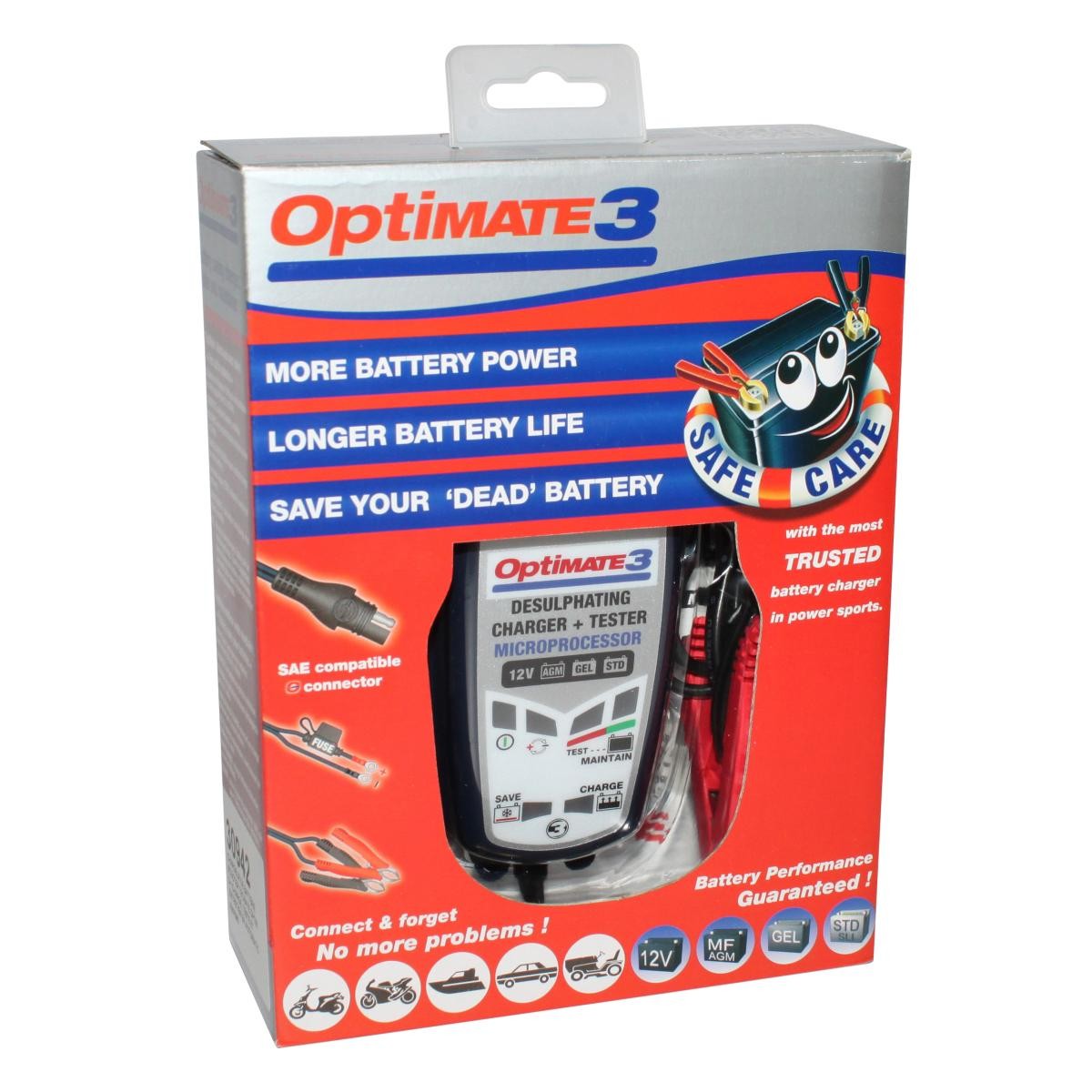 Chargeur OptiMate 3 TM430 12V automatique pour test et entretien de batterie