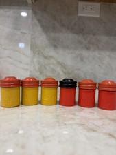 Vintage Kodak Metal Film Canisters Lot of 6 Red Yellow 35mm Photography Tins
