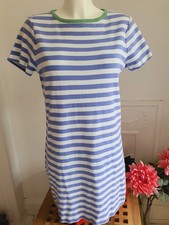 Crew Clothing Light Blue Jersey T-Shirt Dress, UK Size 12 Striped