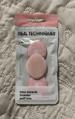 Real Techniques 3x Mini Miracle Powder Puff trio Puder Schwämme Make Up NEU OVP