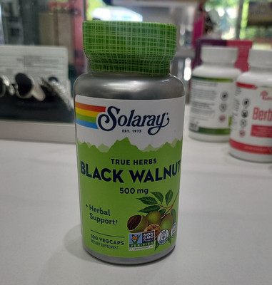 Solaray True Herbs Black Walnut Hull 500mg 100 VegCaps Non-GMO Gluten Free