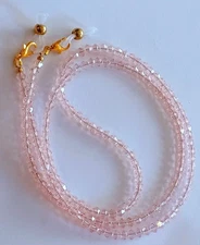 EYEGLASS CHAIN 27" CLEAR PINK CRYSTAL Beaded Strap Reading Glasses iCandy GL