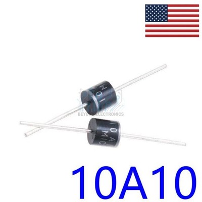 10PCS 10A10 Rectifier Diode 10A 1000V DO-201AD R-6 Axial RoHs