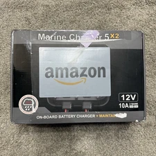 2 Bank Marine Battery Charger 5X2, 10A (5A/Bank) - 12V Waterproof Onboard Bat...