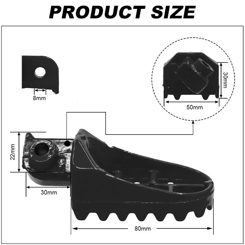 Wide Footrest Foot Pegs Pedal For Yamaha YZ 65 85 125 250 125X 250X WR 250F 250R - Image 4 of 4