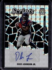 Duke Johnson Jr. 2020 Panini Mosaic #S51 Scripts Auto Silver Mosaic Prizm