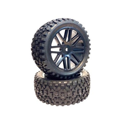 (4,74 EUR/Stk) Räderset Buggy schwarz 1:10 (4 St.) für 12mm Hex Mitnehmer