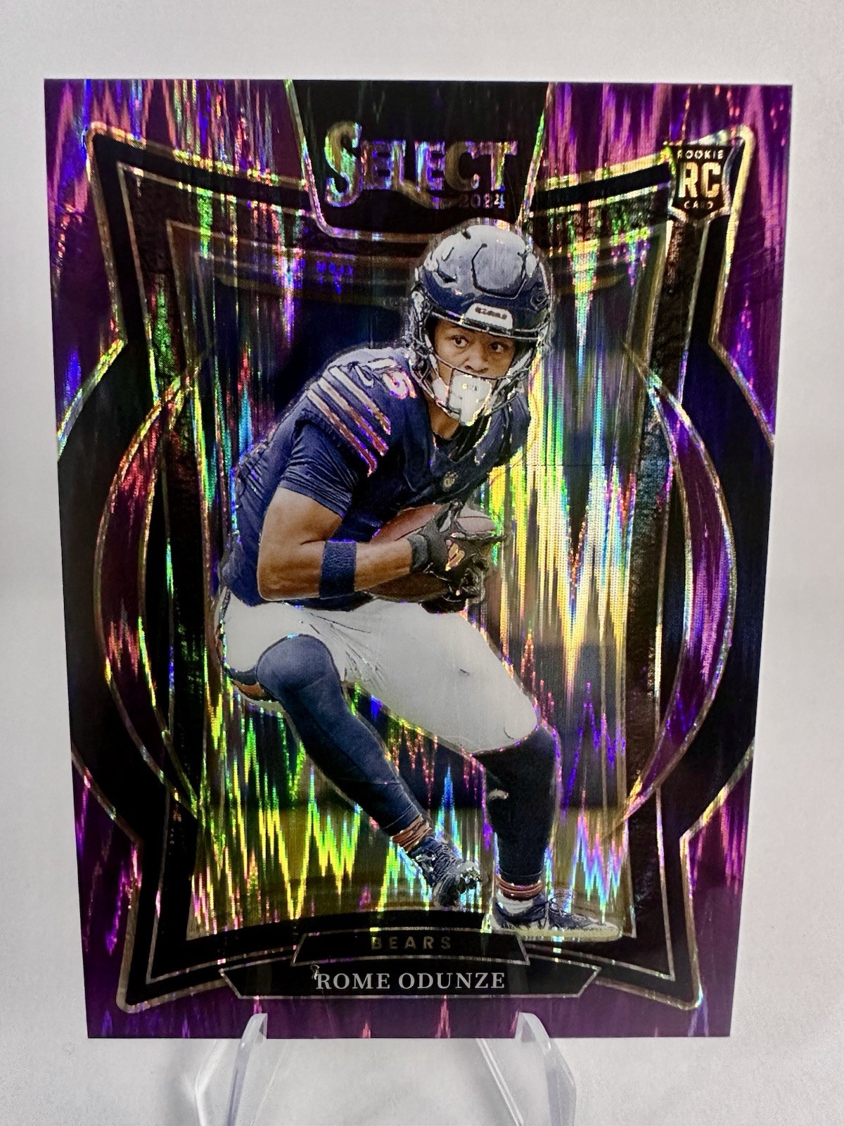 2024 Panini Select - Concourse Rome Odunze #3 Purple Shock Prizm /360 (RC)