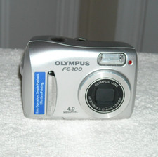 Vintage Olympus FE FE-100 4MP Digital Camera Silver Lens Stuck, Parts / Repair