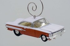 1960 Chevy Impala White and Orange Chevrolet Christmas Ornament