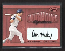2002 Leaf Don Mattingly Clubhouse Signatures Auto Bronze /25 TV7100