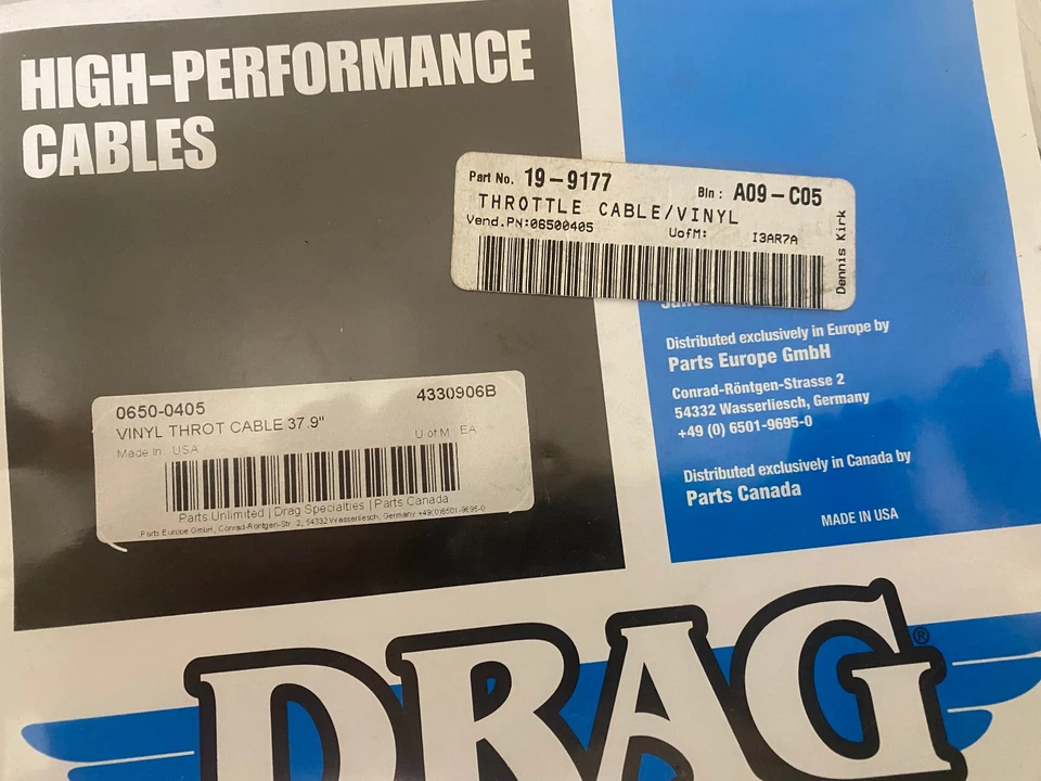 Cable acelerador vinilo Drag Specialties 38" para HD, nuevo en caja Foto 3 de 4