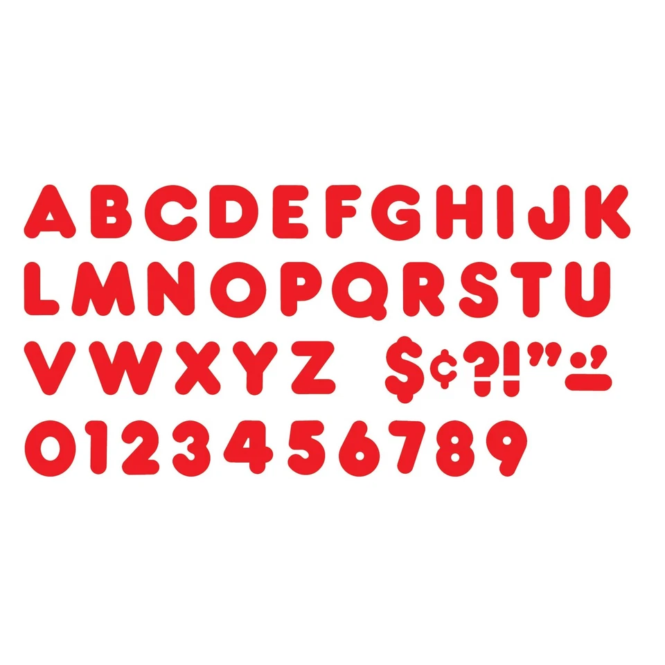 Red Decorative Magnet Letters Numbers Punctuation for Classroom Displays 50 Pcs - Image 2 of 3