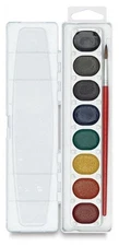 Prang Washable Watercolor Set, 8 Classic Colors with Brush Assorted Colors