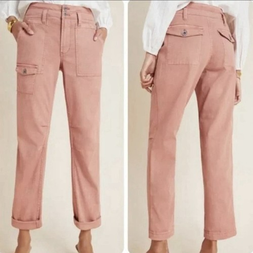 Anthropologie “The Wanderer” Straight Leg Cargo Style Pants Dusty Pink 31 EUC